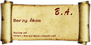 Berzy Ákos névjegykártya